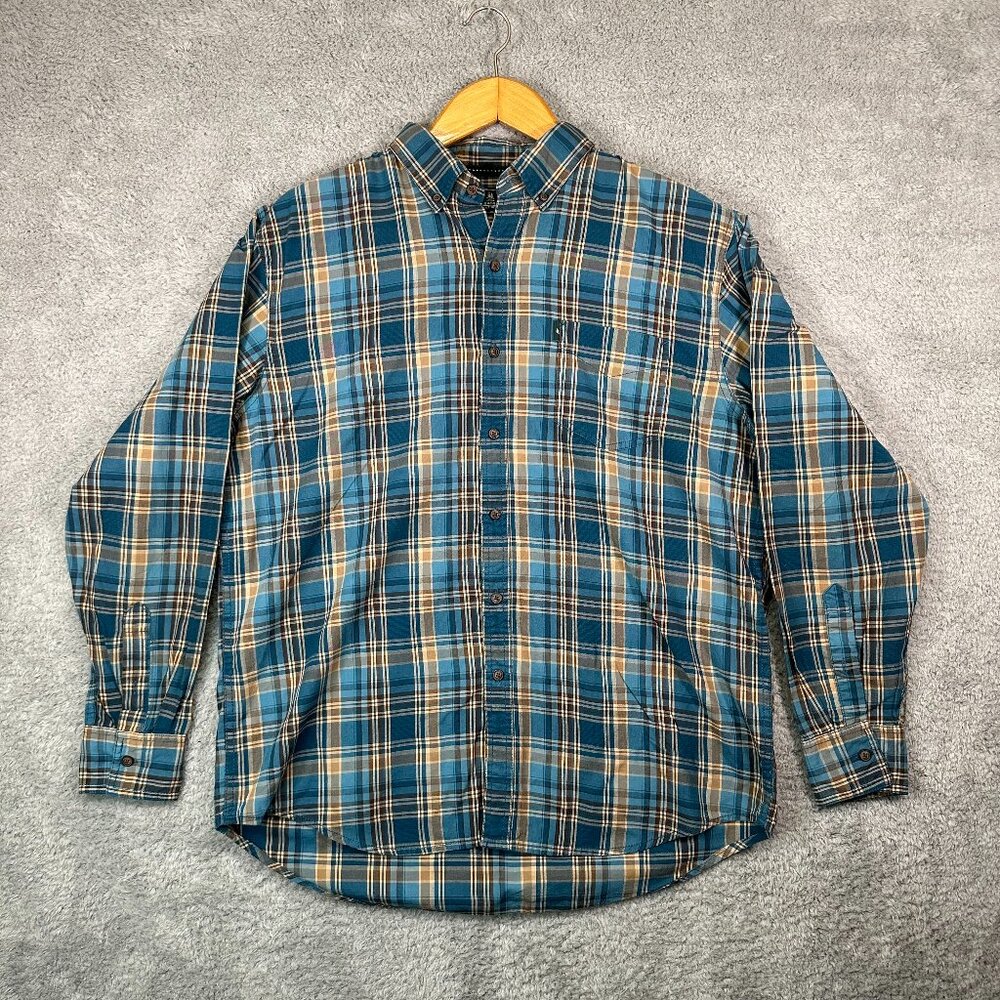 G.H. Bass & Co Shirt Slim Fit Button Up Mens L Long Sleeve‎ Plaid Multicolor